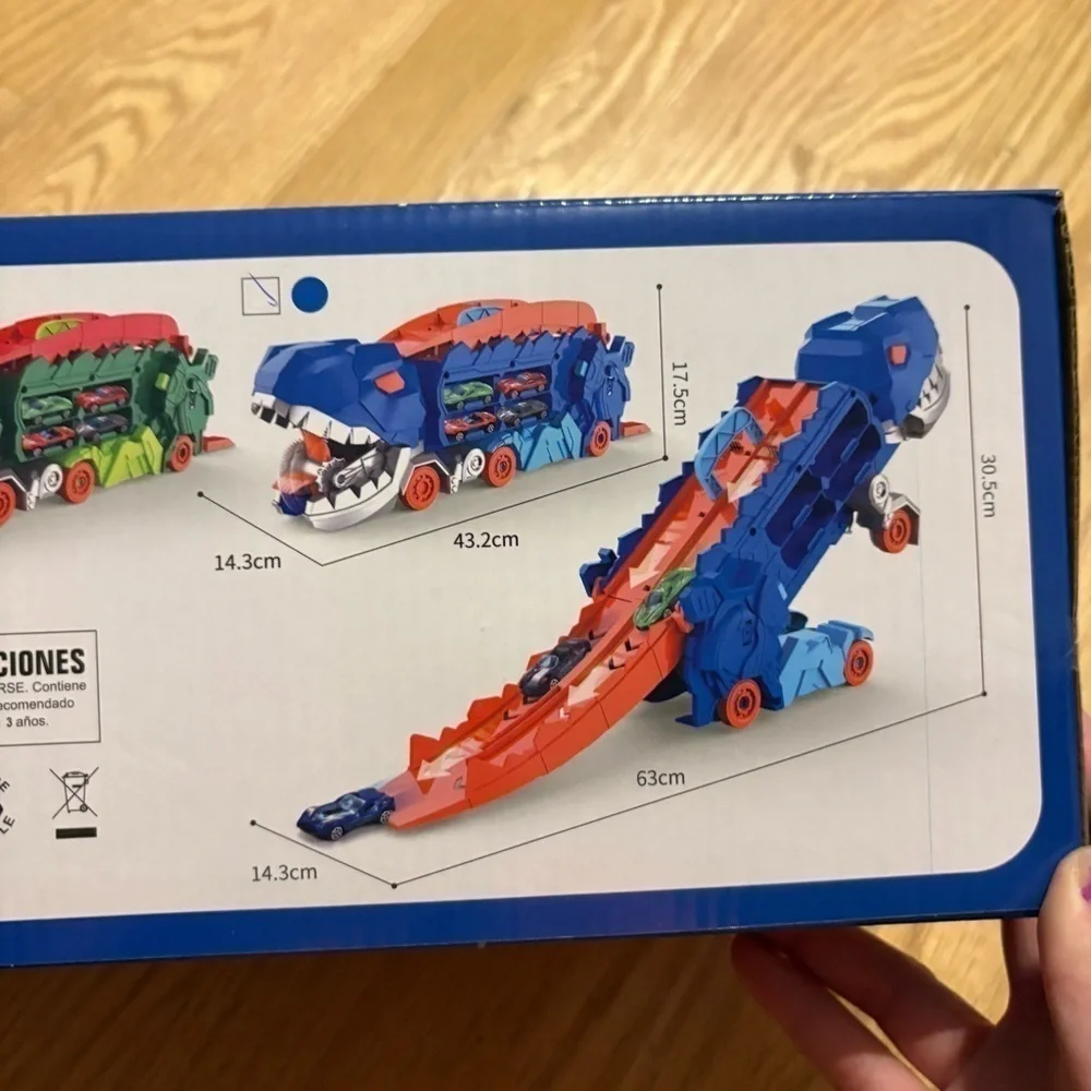 Dinosaur Deformation Cards Play Set NEW Car Carrier Red Blue Kids Toy